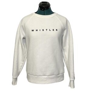 Apres Actif Sweatshirt Womens Small White Whistler Crewneck Fleece Pullover Ski